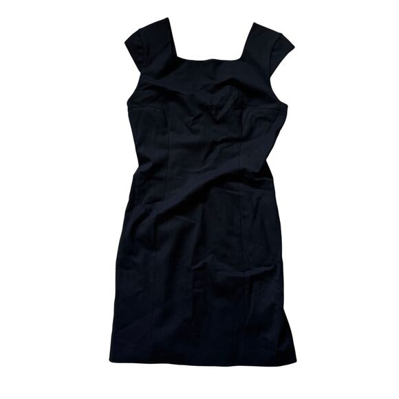 Helmut Lang Black Alloy Wool Cap Sleeve Dress - Picture 1 of 10